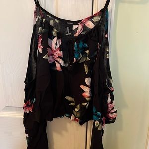 Forever 21 Floral Top with Cut-outs